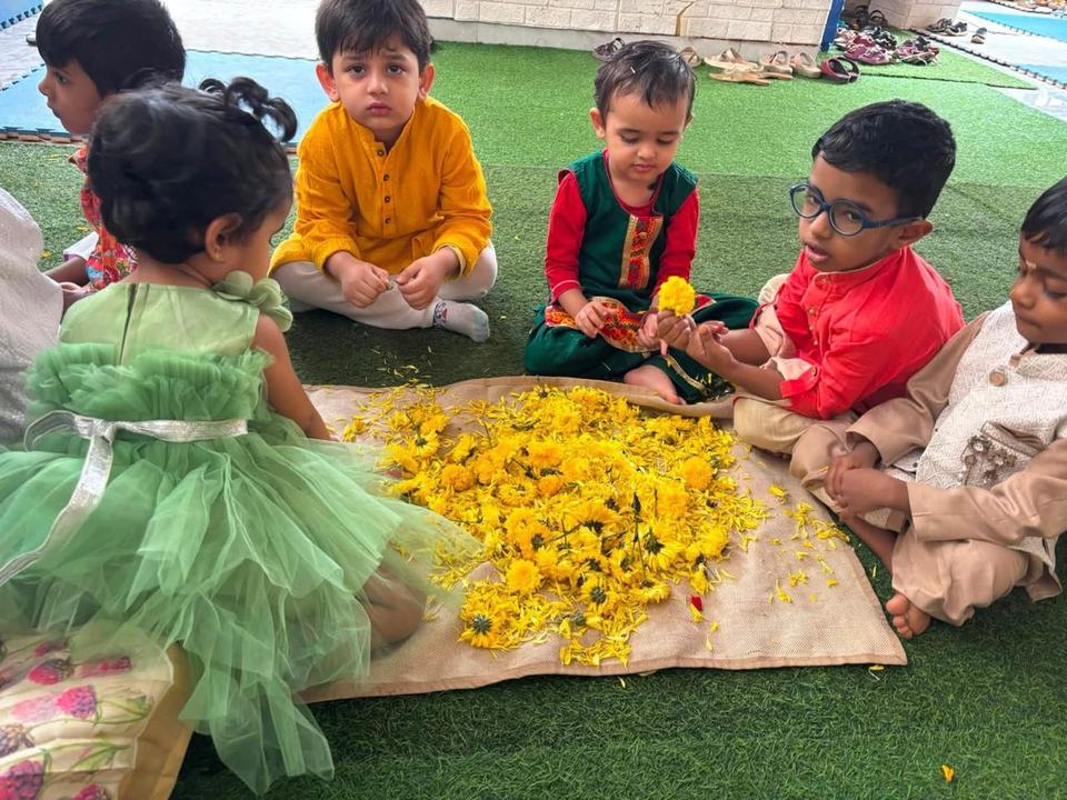 Festive marigold petal activity